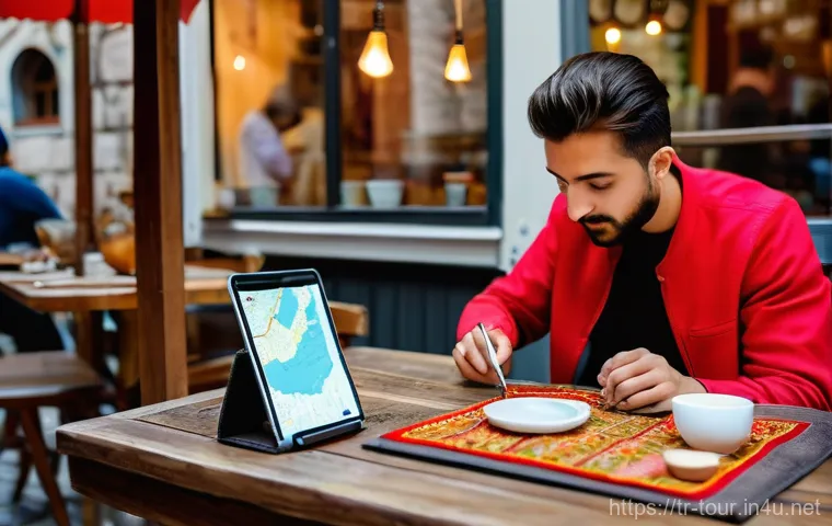 관광학 기초 이론 - A dynamic scene in Antalya, Turkey, showcasing the diverse tourism offerings. In one part of the ima...