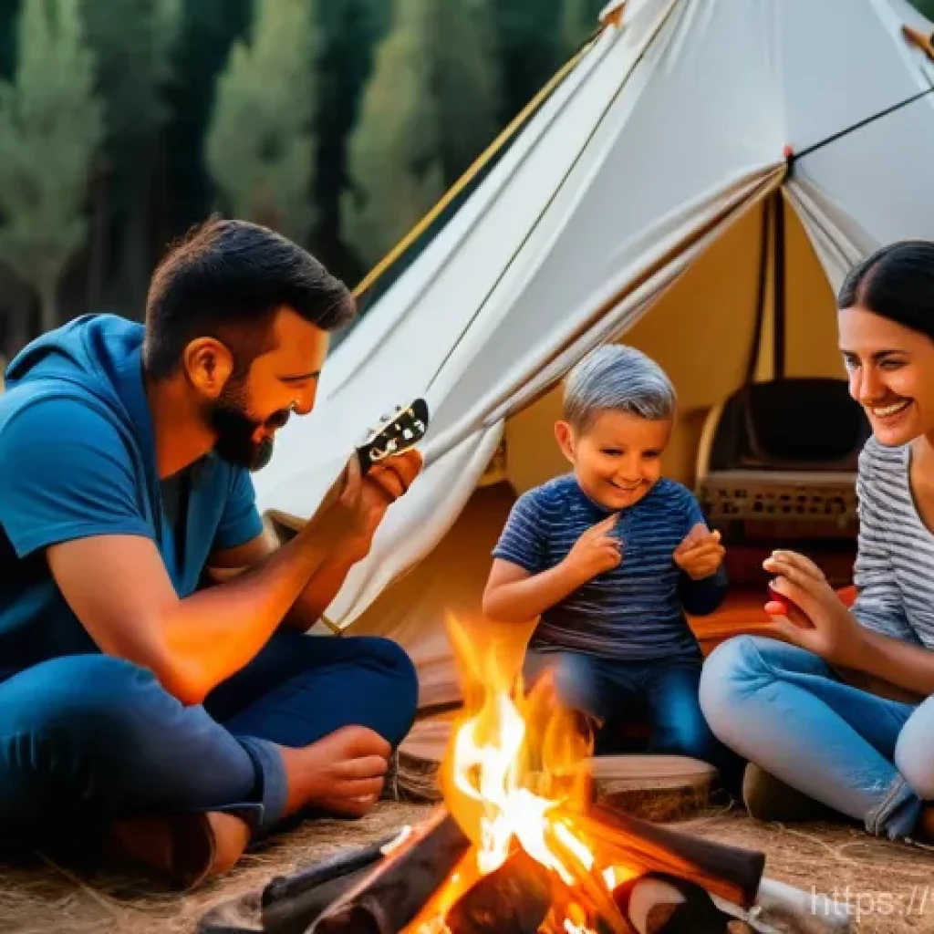 지속 가능한 관광 - A cheerful Turkish family, including a mother, father, and two children (one toddler wearing a visib...