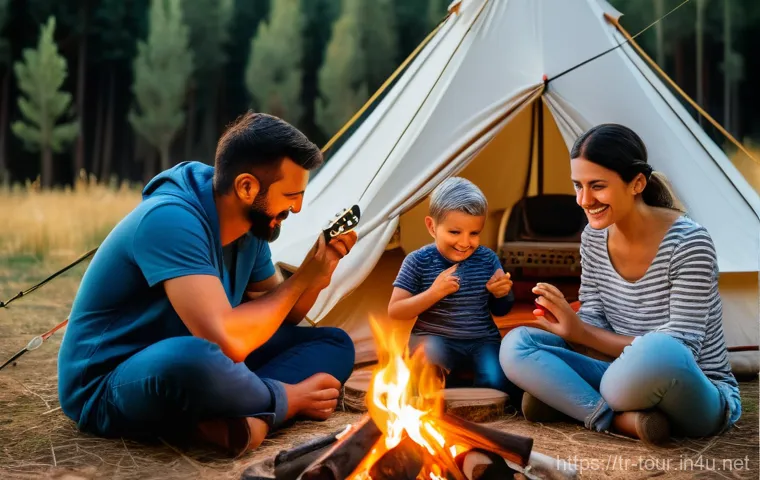 지속 가능한 관광 - A cheerful Turkish family, including a mother, father, and two children (one toddler wearing a visib...