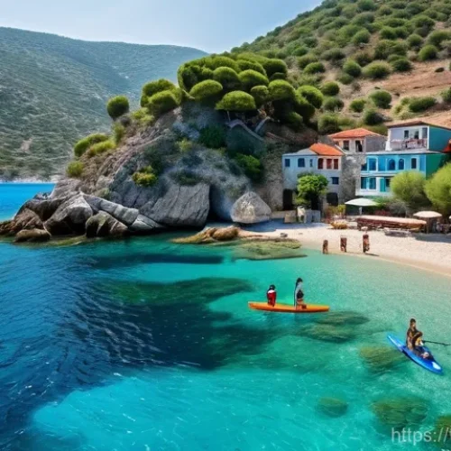 Home 31 해양 관광 관련 정책 - **Prompt:** A serene and picturesque eco-tourism experience in a secluded Turkish Aegean cove. The s...