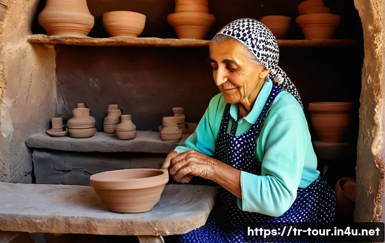 관광 경제 분석 - **Prompt:** A heartwarming scene inside a sunlit traditional pottery workshop in Cappadocia, Turkey....